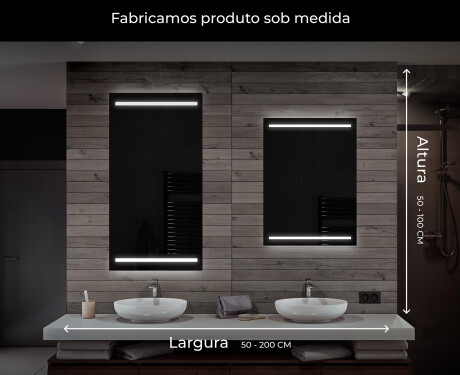 Espelho com iluminação LED L23 para casa de banho #7