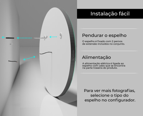 Espelho Redondo Com Luz LED L115 #10