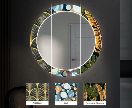 Espelho Decorativo Redondo Com Iluminação LED Para O Corredor - Art Deco #6